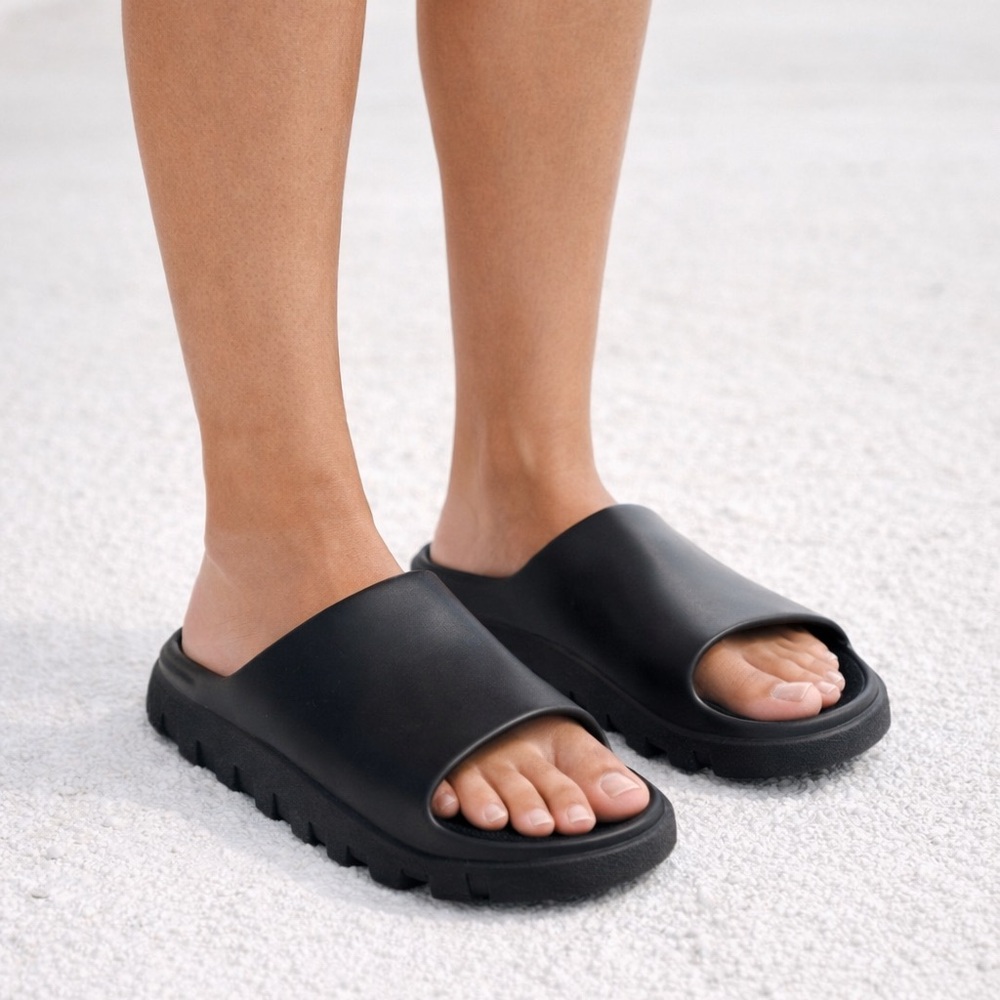 Free People Black Slide Sandals 7 7.5